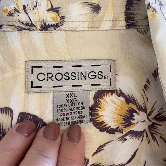 CROSSINGS Hawaiian print short sleeve button down shirt size XXL - Picture 5 of 7